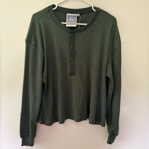 Jungmaven Mountain Henley in Forest Green